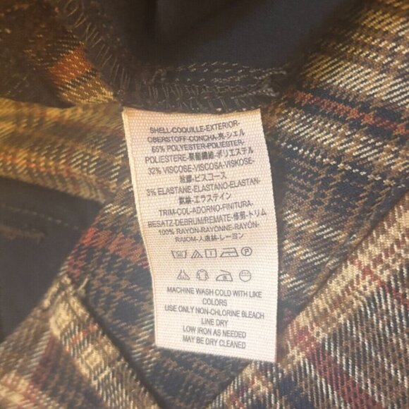 Free People Tan/Orange/Navy Plaid Chino Shorts Women's Size 4 - Picture 4 of 4